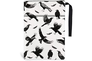 Hobbspring 1pc Paperbacks Book Covers 13.4x9.45 inch Crow Book Sleeve with Zipper and Front Pocket Book Protectors for Students Teachers Back to School