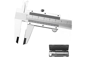 Precision Vernier Caliper Gauge - 6 Inch Stainless Steel Analog Calipers with Internal Measuring and Micrometer Function, Durable Tool with Protective Box - by JUXINE- 150mm