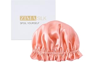 ZIMASILK 100% Mulberry Silk Bonnet for Women Hair Care, Double Layered, Silk Hair Wrap for Sleeping with Elastic Stay On Head