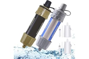 Lixada Filtro dell'acqua in paglia, 2 pezzi, filtro per l'acqua potabile, sistema di filtrazione, depuratore dell'acqua per la prevenzione di emergenza, campeggio, viaggio