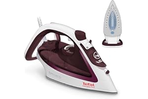 Tefal Plancha de vapor Easygliss Plus con función de autolimpieza apagado automático sistema antical 2400 W potente golpe de vapor de 190 g min función antigoteo excelente resultado de planchado.