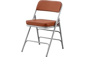 KAIHAOWIN Dodatkowo Gruba, Wyściełana Składana Krzesło z Bardzo Miękkim Poduszką, Wygodne Składane Krzesło do Salonu, Jadalni i Biura, Kolor Brązowy