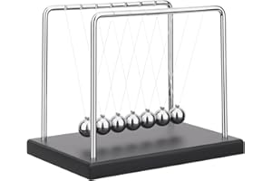 QLKUNLA Newton Cradle Balance Balls Scienza Fisica Gadget Desktop Decorazione Cinetica Movimento Giocattolo per Casa e Ufficio (7 Perline)