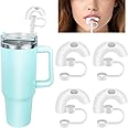 NALACAL 4 Pack Anti Wrinkle Straw Cover Cap for Stanley Cup, Anti Lip Drinking Straw Topper Tip for Tumbler 40oz 30oz, Reusable Soft Silicone Straw Covers Prevent Lip Wrinkles