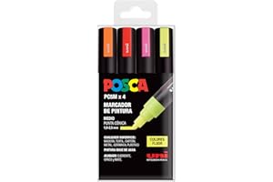 UNI Posca Set PC 5M Fluor - Pack 4 markery