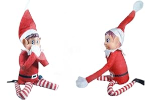 SPARKLERS CLUB Lot de 2 Lutins Farceurs de Noël - 1 Lutin Garçon et 1 Lutin Fille en Peluche - Idéal pour Animations, Blagues, Décorations de Fête et Magie de Noël pour Enfants et Adultes