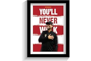 THE FOOTBALL PRINT ROOM Liverpool - Liverpool V Barcelona - Jurgen Klopp Quote - Framed Print Poster.