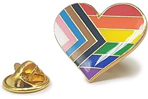 NumeroPhi Pin Corazón LGBT Pride Bandera Arcoíris | Broche LGBTIQ+ Rainbow Pins Heart Gay Lesbiana Asexual Trans