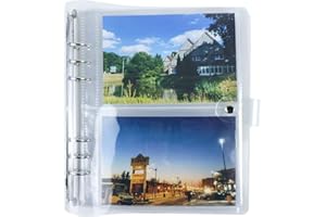 NATSUMEBASICS Photo Album 4x6 with 100 Pockets Set 6 Ring A5 Binder with 25pcs Double-Sided 2 Pockets Sleeves Kit Clear PVC Photocard Albums for Tickets Business Cards Postcards or Pictures (2 Pockets, Clear)