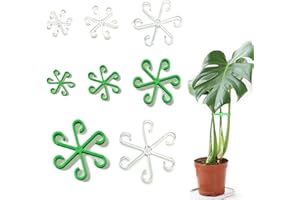 RHQFDM 20 supporti per piante, 4 misure, per piante da interno, rose e Monstera, supporto per fiori riutilizzabili, supporto per ortensie, supporto per perenni (trasparente e verde