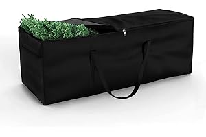 Dokon Christmas Tree Storage Bag Waterproof Heavy Duty Xmas Tree Storage Bags Fits Up to 7.5ft Tall Artificial Christmas Trees, Garden Cushion Bag with Durable Handles & Zipper (125x40x55cm) - Black
