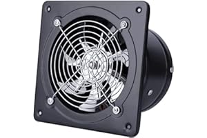 JACKFRU Ventilatore assiale, diametro 150 mm, ventilatore da bagno silenzioso, 6 pollici, 220 V, da parete/soffitto (nero)