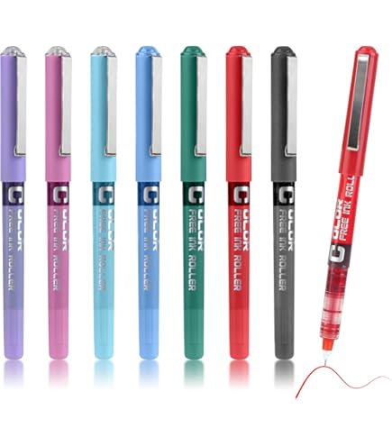 VEGCOO 18 Pack Rollerball Pens, Black/Blue/Red Gel Pen 0.5mm Quick-Drying Ink Pens, Handwriting Pens For Drawing Writing, Ballpoint Gel Pen School & Office Supplies For Students Adults - View #3