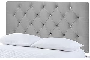 Gallop Sleep Chesterfield Headboard in Plush Velvet for Divan Bed with Matching Buttons (Single 3 FEET, Height 20 INCHES, Silver)