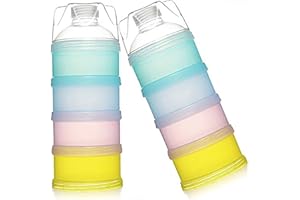 PEZEEU 2 pezzi Dosatore per latte in polvere neonati e alimenti Dispenser per Latte in Polvere Scatola per Snack Portatile con 4 Scomparti, Impilabile, Scatola per Alimenti per Bambini per Viaggi all'aperto