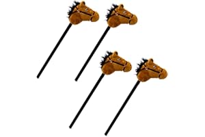 Carousel Home Pack of 4 Hobby Horse With Sound | Kids Stick Horse With Galloping Neighing Sounds | Childrens Plush Horse Riding Toy For Boys Girls - 72cm