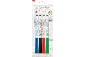 Maped - 4 Marqueurs Fins Effaçables Markerâ€™Peps - Feutres Fins Effaçables Ã€ Sec Harry Potter - Ardoises Et Tableaux Blancs - 4 Couleurs : Bleu, Vert, Rouge Et Noir