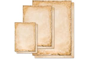 50 Sheets Motif Letter Paper! Antique & History Vintage DIN A5 - Paper-Media