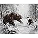 Produktbild rawuin Wolf & Bear Fighting Digital Malerei Leinwand malen nach Zahlen DIY Kit Home Decor (# 394)