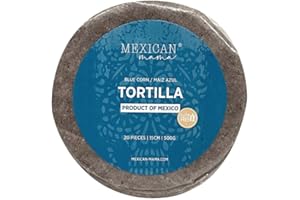 MEXICAN MAMA Blue 100% Corn Tortilla 1kg Approx 40 Pieces 15cm (2 Pack 500g Each)