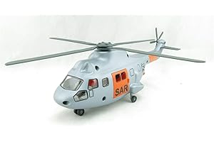 siku 2527, Elicottero di soccorso SAR, 1:50, Metallo e Plastica, Grigio argento e Arancione, Con barella e paziente da soccorrere, Verricello automatico