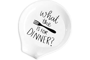 YTNONT Ceramic Fork Spoon Rest What The Fork is for Dinner, Functional Kitchenware Spoon Rest for Dinner Party, Dining Table, Kitchen Countertop or Stove Top