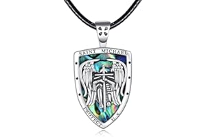 YFN St. Michael krzyż naszyjnik dla kobiet i mężczyzn, srebro wysokiej próby, religijny obrońca wisiorek św. Michała Archanioł biżuteria prezent