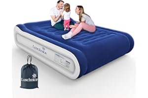 Luxchoice Cama Inflable con Almohada Incorporada Cama de Aire con Bomba Incorporada ColchóN Hinchable para Interior y Camping