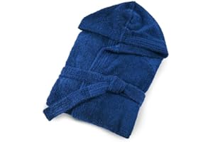 Bassetti Time Accappatoio Spugna con Cappuccio Uomo Donna da 360 gr/mq, Blu, L