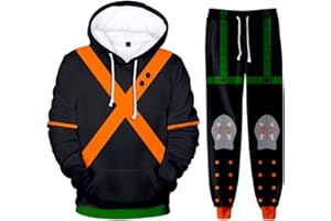 Seaehey Anime Cosplay Hoodie Sweatshirt Sweatpants Pullover Green Jacket Pants Set Battle Suit Outfit Halloween Cosplay Costume