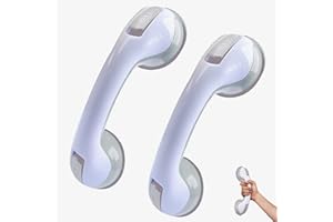 Fictezlove Maniglione Doccia, 2 Pezzi Maniglia Doccia Anziani, Maniglione Bagno Disabili, Maniglia Ventosa, per Bambini e Anziani (Grigio)