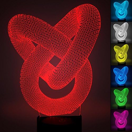 Abstract 3D Optical Illusion Lamps, NOCHX Amazing 7 Changing Colors Acrylic Touch Button Table Desk Night Light with 5 feet USB Cable Home Decor