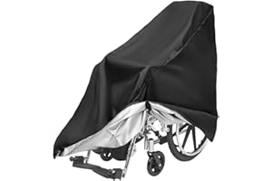 BAIFULAI Housse imperméable pour fauteuil roulant - Oxford 210D - Anti-poussière - Pliable - Noir - Pour la plupart des déambulateurs - Taille M : 115 cm x 65 cm x 120 cm