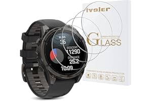 iVoler 4 sztuki szkła hartowanego do Garmin Fenix 8 47 mm Amoled (nie dla Garmin Fenix 8 47 mm Solar/Sapphire Solar), ochrona ekranu przeciw zarysowaniom, twardość 9H, krystalicznie czysta HD
