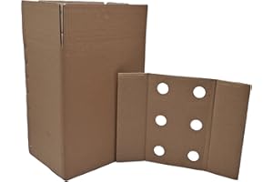 BOXES2GO Cardboard Bottle Boxes with Dividers - Box Home Brew Wine Beer Cider 6/12 Bottles (6 Bottle, 5)