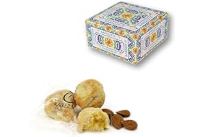 RAREZZE.IT RAREZZE - Biscotti di Pasta di Mandorla Siciliana, produzione di giornata, in scatola regalo (gr.400). Antica Pasticceria di Sicilia, preparazione artigianale cannoli, cassata, torroncini