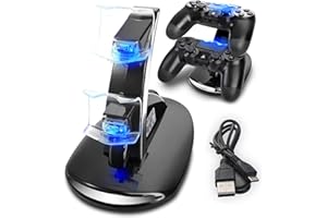 Ozvavzk Compatibile con PS4 Docking Station,Controller doppio Station LED Compatibile con PS4,Playstation 4,PS4 Slim/Pro Controller gamepad wireless.