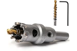 Josaton 22mm TCT Carbide Hole Saw for Hard Metal Tungsten Steel Hole Cutter with Titanium Pilot Drill Bit for Metal, Stainless Steel, Iron, Wood, Aluminium, Plastic