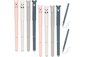 GTYHH Zestaw 8 ścieralnych długopisów, długopisów ze zwierzętami, długopisy żelowe do kreskówek, urocze długopisy żelowe, odpowiednie do użytku jako artykuły biurowe dla studentów