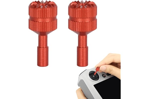 Par kontrollspakar, joysticks i aluminiumlegering för DJI RC 1, RC 2, Air 3, Mini 3 Pro, röda