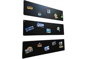 STALFORM STALFOM 3x Panneau Magnétique en Acier Mural Noir 80x22 Tableau Magnétique Plaque à Visser Aimanté Idéal pour Mur