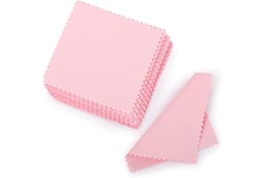 Dalaran Lot de 10 50 chiffons de nettoyage pour bijoux argentés, dorés, laitons, roses « réutilisables »