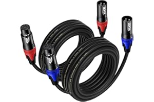EBXYA XLR Microphone Cable 5M/16.4ft 4-Pack, 3-Pin Balanced Shielded Mic Cord (Red/Blue) - for Podcast Studio, Live Sound, PA Systems, Stage Speakers - Professional Audio Equipment