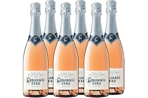 CODORNIU Codorníu Zero Rosé - Espumoso sin alcohol rosado, pack 6 botellas, 75cl