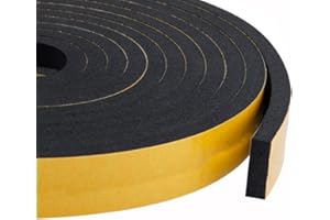 AOYINFE 3M Dichtungsband Selbstklebend für Türen Fenster 20mm(B) x6mm(D) Schaumstoffband Türdichtung Fenster, Gummidichtung für Kollision Siegel Lärm Schalldämmung Schwarz(1 Rollen je 3M lang)