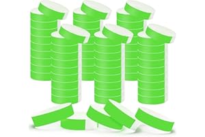 FANGCCC 200 Stück Eintrittsbänder, 19 × 250 mm Wasserdicht Einlassbänder mit Klebeverschluss Festival Armbänder zur Kontrolle und Sicherheit bei Veranstaltungen und Meetings (Grün)