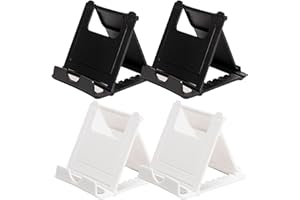 LMOGWL 4pcs Support de téléphone Pliable, Angle Multi - réglable Support de téléphone Portable, Portable Bureau de Poche 6-11 Pouces Tablette Support Compatible avec Smartphone (Noir 2 Blanc 2)