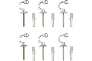 YQ Yue Qin 6 unids Ganchillo Cortina Beso Ganchos U hemisferio Gancho de Pared Gancho Perchero Perchero