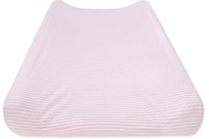 Burt's Bees Baby Classic Stripe Changing Pad Cover, Blossom