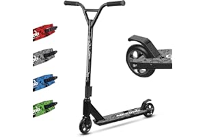 MEE GOO Trottinette freestyle Pro ABEC-10 - Plateau en alliage léger - Cadre robuste pouvant supporter jusqu'à 100 kg - Roulements de skate Park intermédiaires et débutants